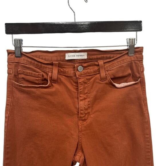 Flying Monkey Women's Orange Rust Low Rise Stretch Jeans Size 29 - Picture 4 of 10